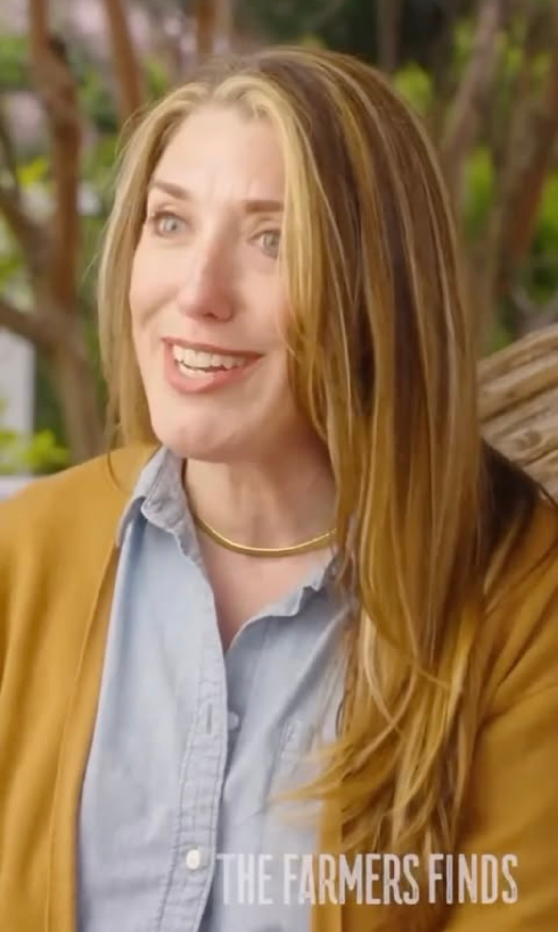 Loretta Markevics speaking on camera for a Farmers Finds film