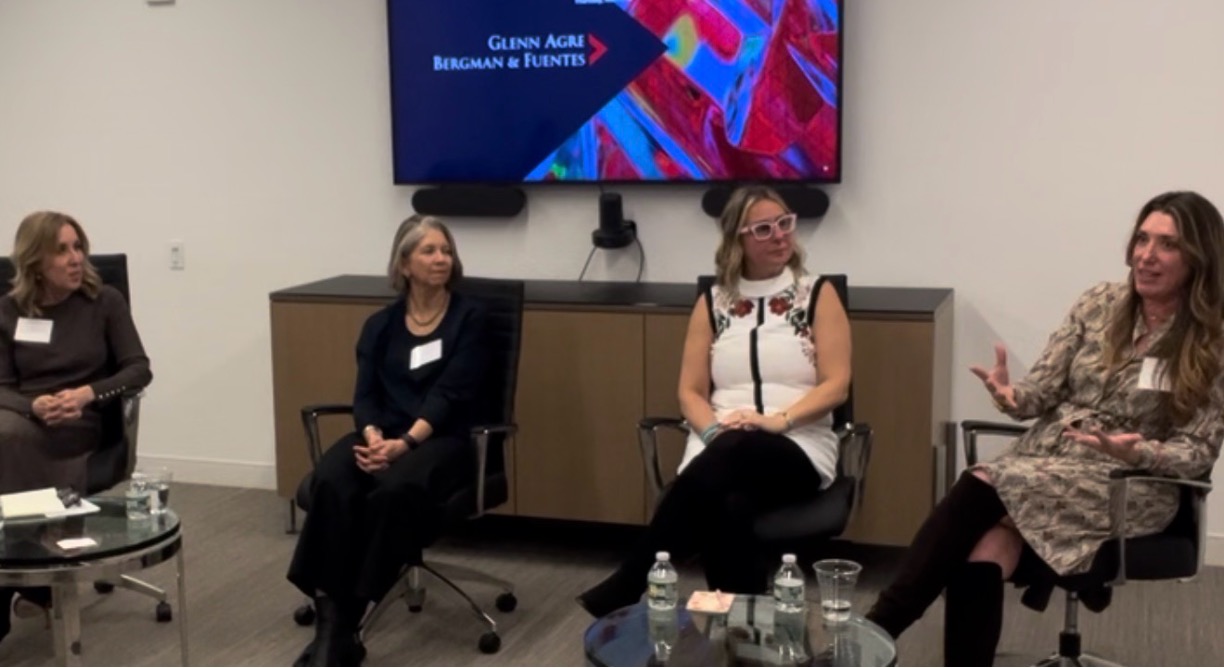 Loretta Markevics speaking on a panel hosted by Glenn Agre Bergman & Fuentes